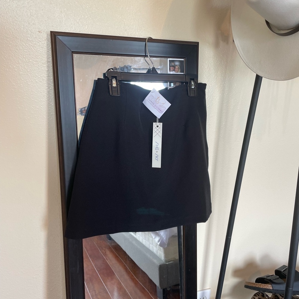 Black mini skirt